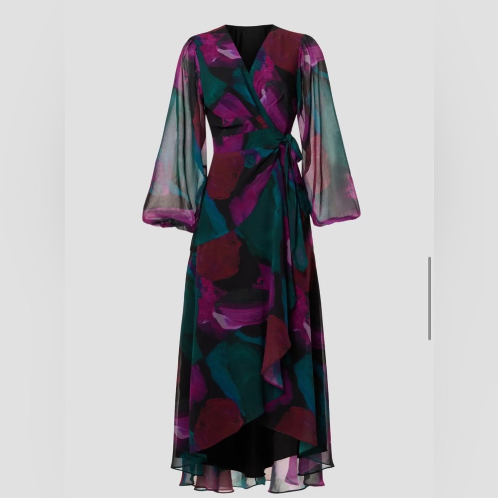 Hutch Multicolored Wrap Dress Size Large